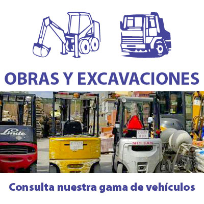 Consulta nuestra gama de vehículos para obras y excavaciones